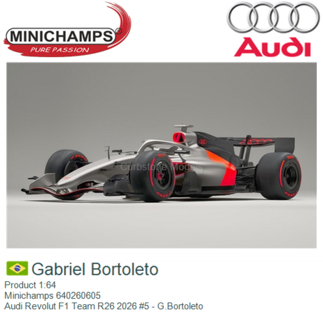 Product 1:64 | Minichamps 640260605 | Audi Revolut F1 Team R26 2026 #5 - G.Bortoleto