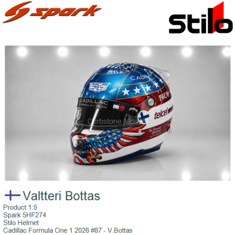 Product 1:5 | Spark 5HF274 | Stilo Helmet | Cadillac Formula One 1 2026 #87 - V.Bottas