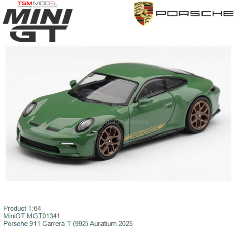 Product 1:64 | MiniGT MGT01341 | Porsche 911 Carrera T (992) Auratium 2025