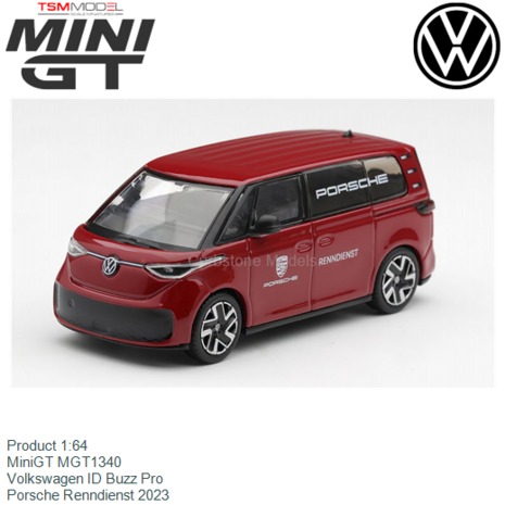 Product 1:64 | MiniGT MGT1340 | Volkswagen ID Buzz Pro | Porsche Renndienst 2023