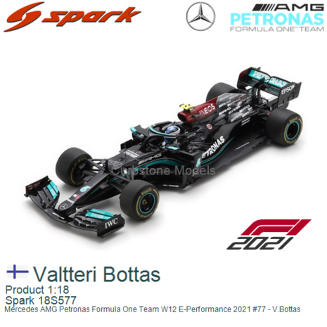 Product 1:18 | Spark 18S577 | Mercedes AMG Petronas Formula One Team W12 E-Performance 2021 #77 - V.Bottas