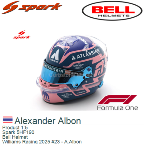 Product 1:5 | Spark 5HF190 | Bell Helmet | Williams Racing 2025 #23 - A.Albon
