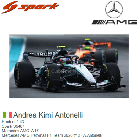 Product 1:43 | Spark S9407 | Mercedes AMG W17 | Mercedes-AMG Petronas F1 Team 2026 #12 - A.Antonelli