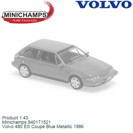 Product 1:43 | Minichamps 940171521 | Volvo 480 ES Coup&eacute; Blue Metallic 1986