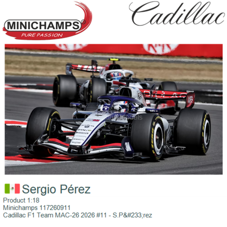 Product 1:18 | Minichamps 117260911 | Cadillac F1 Team MAC-26 2026 #11 - S.Pérez