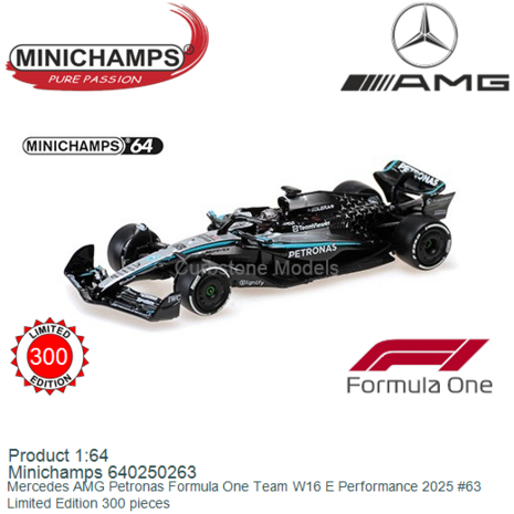 Product 1:64 | Minichamps 640250263 | Mercedes AMG Petronas Formula One Team W16 E Performance 2025 #63