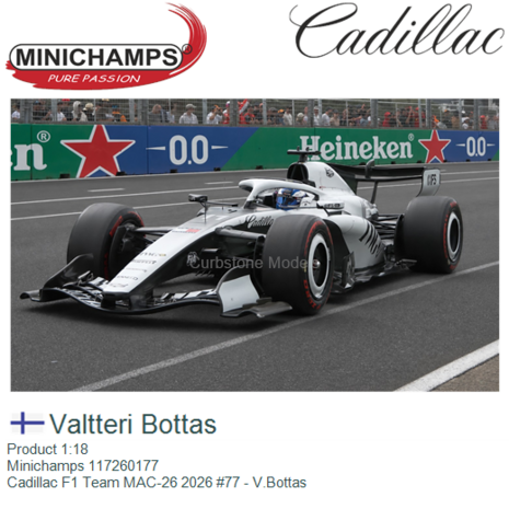 Product 1:18 | Minichamps 117260177 | Cadillac F1 Team MAC-26 2026 #77 - V.Bottas