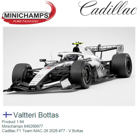 Product 1:64 | Minichamps 640269977 | Cadillac F1 Team MAC-26 2026 #77 - V.Bottas