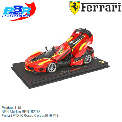 Product 1:18 | BBR Models BBR182265 | Ferrari FXX K Rosso Corsa 2016 #13