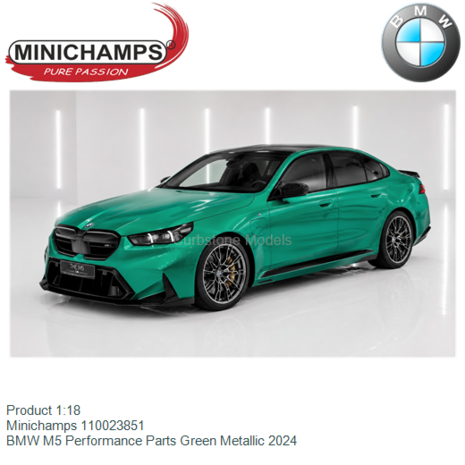 Product 1:18 | Minichamps 110023851 | BMW M5 Performance Parts Green Metallic 2024