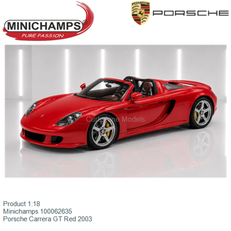 Product 1:18 | Minichamps 100062635 | Porsche Carrera GT Red 2003