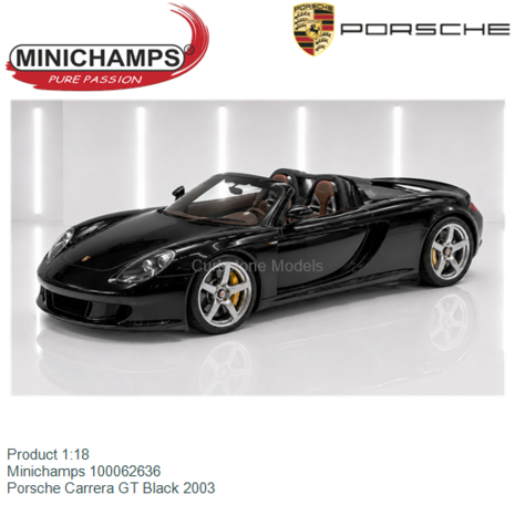 Product 1:18 | Minichamps 100062636 | Porsche Carrera GT Black 2003