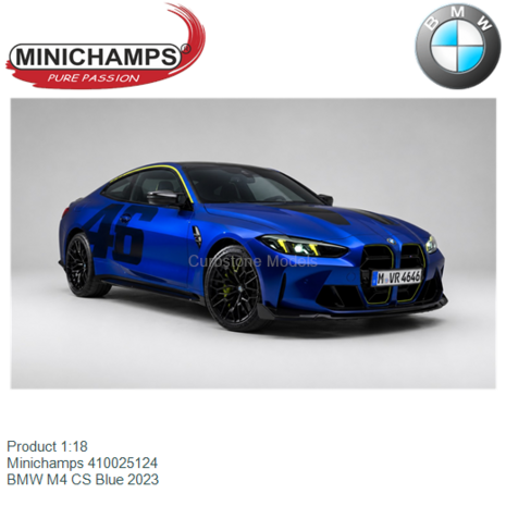 Product 1:18 | Minichamps 410025124 | BMW M4 CS Blue 2023