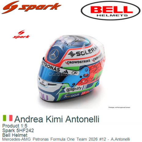 Product 1:5 | Spark 5HF242 | Bell Helmet | Mercedes-AMG Petronas Formula One Team 2026 #12 - A.Antonelli