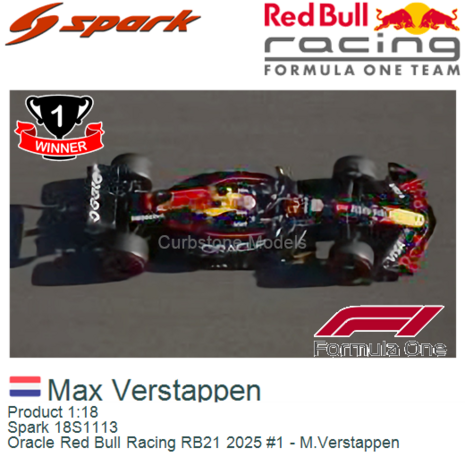 Product 1:18 | Spark 18S1113 | Oracle Red Bull Racing RB21 2025 #1 - M.Verstappen