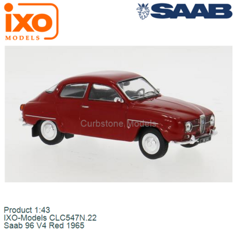 Product 1:43 | IXO-Models CLC547N.22 | Saab 96 V4 Red 1965
