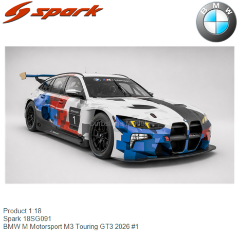 Product 1:18 | Spark 18SG091 | BMW M Motorsport M3 Touring GT3 2026 #1