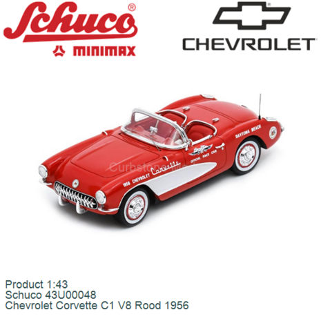 Product 1:43 | Schuco 43U00048 | Chevrolet Corvette C1 V8 Rood 1956