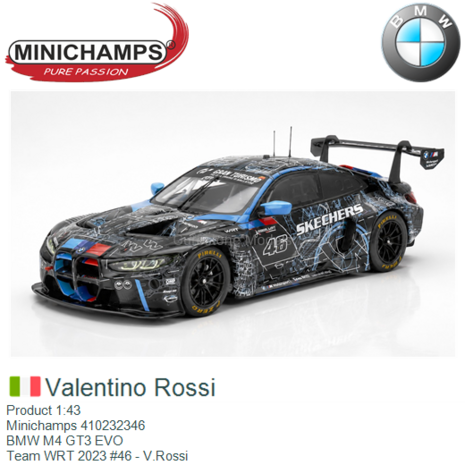 Product 1:43 | Minichamps 410232346 | BMW M4 GT3 EVO | Team WRT 2023 #46 - V.Rossi