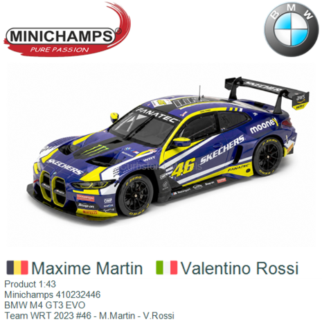 Product 1:43 | Minichamps 410232446 | BMW M4 GT3 EVO | Team WRT 2023 #46 - M.Martin - V.Rossi