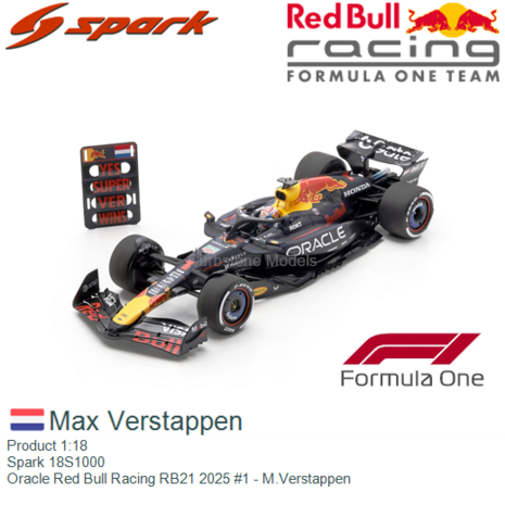 Product 1:18 | Spark 18S1000 | Oracle Red Bull Racing RB21 2025 #1 - M.Verstappen