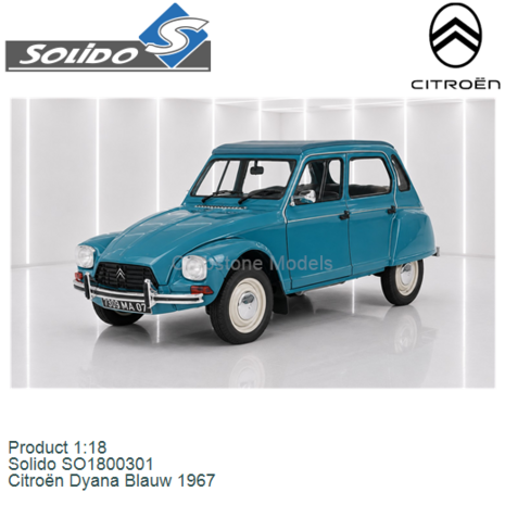 Product 1:18 | Solido SO1800301 | Citro&euml;n Dyana Blauw 1967