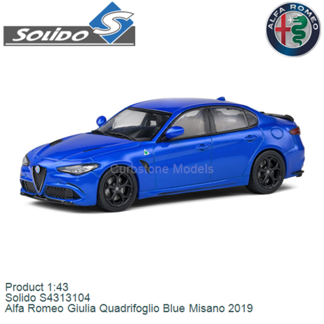 Product 1:43 | Solido S4313104 | Alfa Romeo Giulia Quadrifoglio Blue Misano 2019