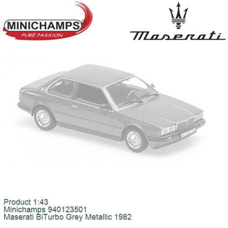 Product 1:43 | Minichamps 940123501 | Maserati BiTurbo Grey Metallic 1982