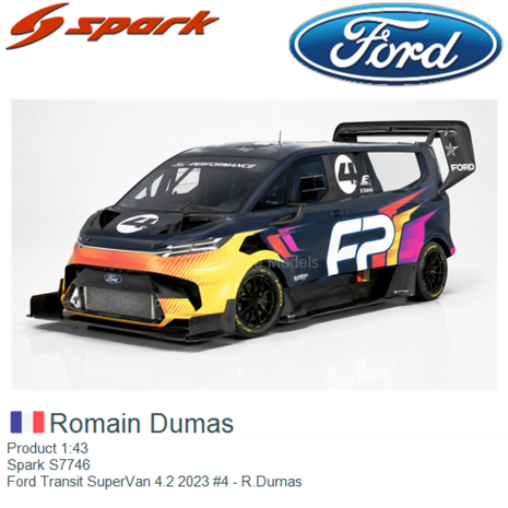 Product 1:43 | Spark S7746 | Ford Transit SuperVan 4.2 2023 #4 - R.Dumas