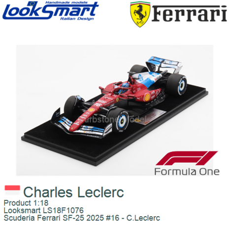 Product 1:18 | Looksmart LS18F1076 | Scuderia Ferrari SF-25 2025 #16 - C.Leclerc