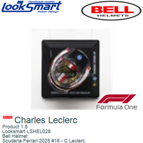 Product 1:5 | Looksmart LSHEL028 | Bell Helmet | Scuderia Ferrari 2025 #16 - C.Leclerc