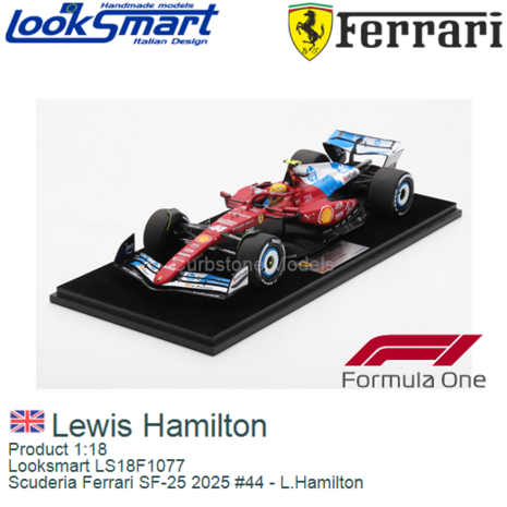 Product 1:18 | Looksmart LS18F1077 | Scuderia Ferrari SF-25 2025 #44 - L.Hamilton