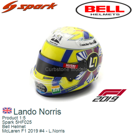 Product 1:5 | Spark 5HF025 | Bell Helmet | McLaren F1 2019 #4 - L.Norris