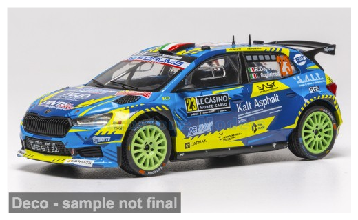 Product 1:43 | IXO-Models RAM1031LQ.22 | Skoda Fabia RS Rally2 2026 #23 - R.Dapr&agrave; - L.Guglielmetti