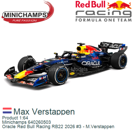 Product 1:64 | Minichamps 640260503 | Oracle Red Bull Racing RB22 2026 #3 - M.Verstappen