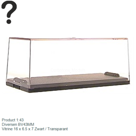 Product 1:43 | Diversen BV43MM | Vitrine 16 x 6.5 x 7 Zwart / Transparant