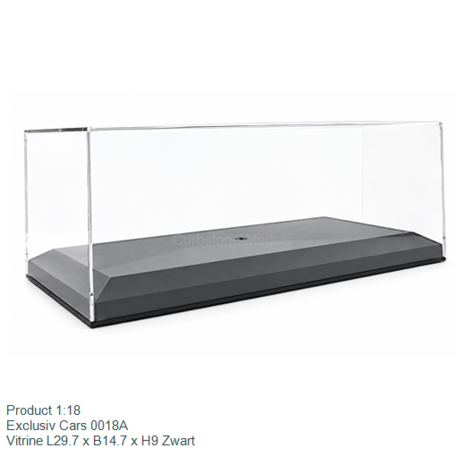 Product 1:18 | Exclusiv Cars 0018A | Vitrine L29.7 x B14.7 x H9 Zwart