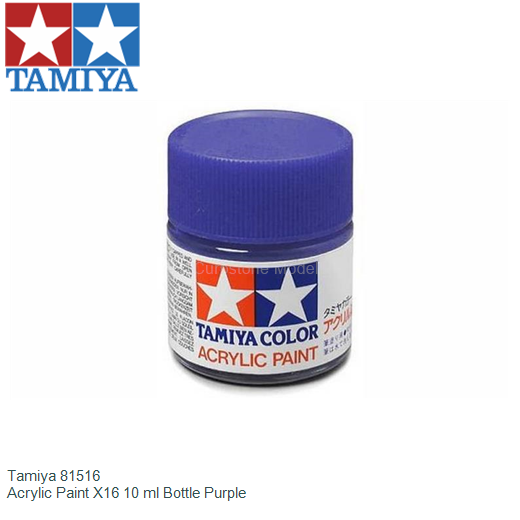 Purple X-16 - 1 x 10ml. Acrylic paint manufactured by Tamiya (ref. X-16,  also 45032851, 81516 and TAM81516)