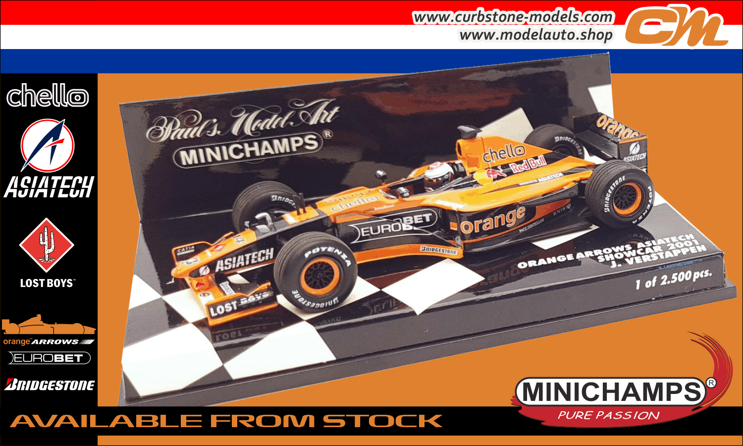 Afbeelding van de Minichamps 430010084 1.43 Arrows A22 Asiatech Formula One car