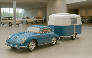 Schuco 1:43 Porsche 356 Eriba Puck Trailer
