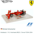 Modelauto 1:18 | Hotwheels B6221 | Ferrari F2004 2004