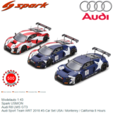 Modelauto 1:43 | Spark USMON | Audi R8 LMS GT3 | Audi Sport Team WRT 2018 #3-Car Set USA / Monterey / California 8 Hours
