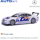 Modelauto 1:43 | Autoart B66961908 | Mercedes Benz CLK 2000 #2 Modelauto 1:43 | Autoart B66961908 | Mercedes Benz CLK 2000 #2