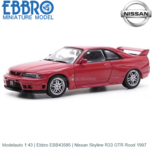 Modelauto 1:43 | Ebbro EBB43585 | Nissan Skyline R33 GTR Rood 1997 Modelauto 1:43 | Ebbro EBB43585 | Nissan Skyline R33 GTR Rood 1997