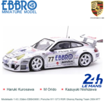 Modelauto 1:43 | Ebbro EBB43600 | Porsche 911 GT3 RSR Ghoroq Racing Team 2004 #77 Modelauto 1:43 | Ebbro EBB43600 | Porsche 911 GT3 RSR Ghoroq Racing Team 2004 #77
