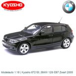 Modelauto 1:18 | Kyosho 8721B | BMW 120i E87 Zwart 2005 Modelauto 1:18 | Kyosho 8721B | BMW 120i E87 Zwart 2005