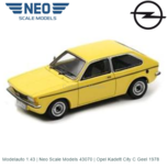 Modelauto 1:43 | Neo Scale Models 43070 | Opel Kadett City C Geel 1978 Modelauto 1:43 | Neo Scale Models 43070 | Opel Kadett City C Geel 1978