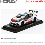 Modelauto 1:43 | Norev 155170 | Citroën Elysee WTCC 2105 #9 Modelauto 1:43 | Norev 155170 | Citroën Elysee WTCC 2105 #9