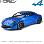 Modelauto 1:18 | Norev 185312 | Alpine A110 legende Renault Blauw 2018 Modelauto 1:18 | Norev 185312 | Alpine A110 legende Renault Blauw 2018