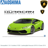 Bouwpakket 1:24 | Aoshima 01382 | Lamborghini Huracan LP610-4 Green 2014 Bouwpakket 1:24 | Aoshima 01382 | Lamborghini Huracan LP610-4 Green 2014